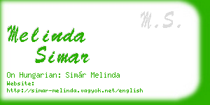 melinda simar business card